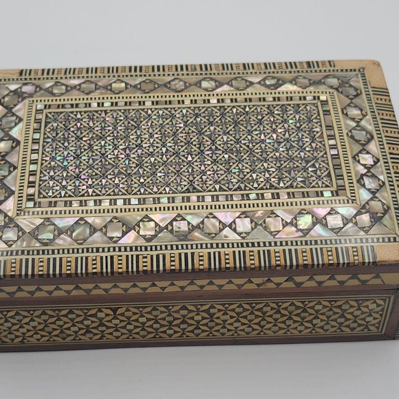 Egypt Artist Other - Handmade Wood Jewelry Box Inlaid Mother of Pearl